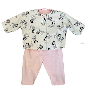 Hand Made Cotton Button Front Top Jacket Flannel Pants Newborn-24 Month